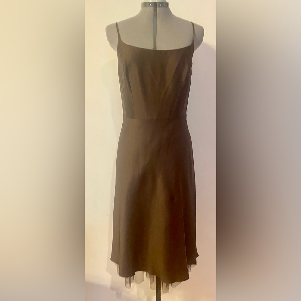 Brown Silk Ann Taylor Cocktail Dress.
